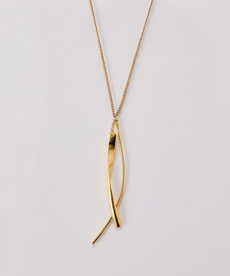 【金属アレルギー対応】ツインカーブYラインネックレス/全長:67～70cm/ニッケルフリー