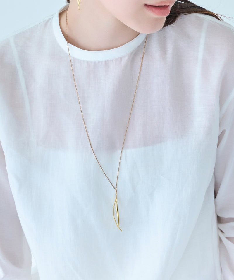 【金属アレルギー対応】ツインカーブYラインネックレス/全長:67～70cm/ニッケルフリー