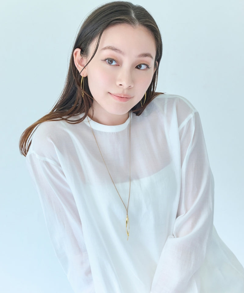 【金属アレルギー対応】ツインカーブYラインネックレス/全長:67～70cm/ニッケルフリー