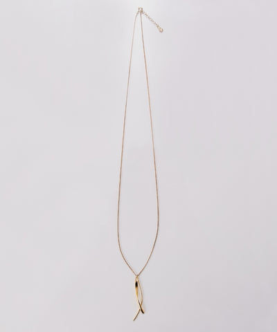 【金属アレルギー対応】ツインカーブYラインネックレス/全長:67～70cm/ニッケルフリー