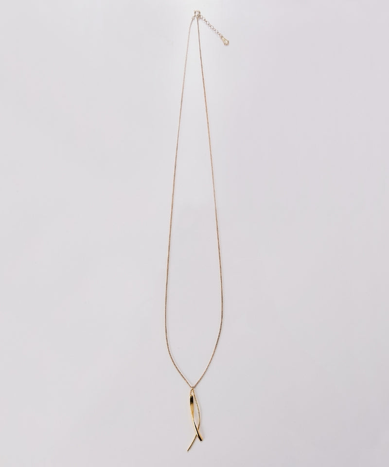 【金属アレルギー対応】ツインカーブYラインネックレス/全長:67～70cm/ニッケルフリー