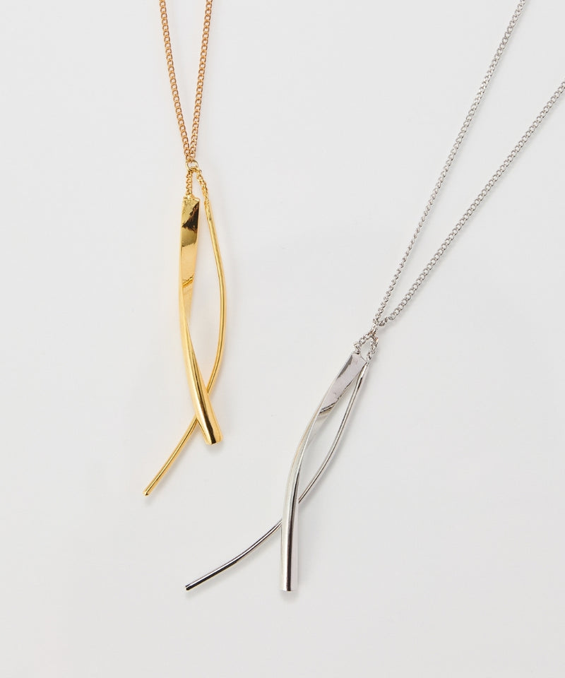 【金属アレルギー対応】ツインカーブYラインネックレス/全長:67～70cm/ニッケルフリー