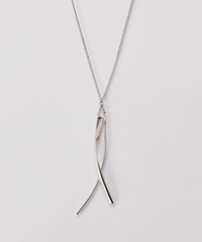 【金属アレルギー対応】ツインカーブYラインネックレス/全長:67～70cm/ニッケルフリー