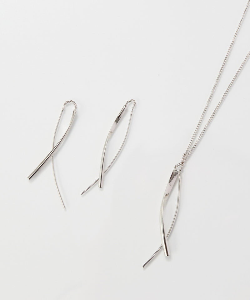 【金属アレルギー対応】ツインカーブYラインネックレス/全長:67～70cm/ニッケルフリー