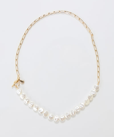 メタリックパールチョーカーネックレス/41cm
