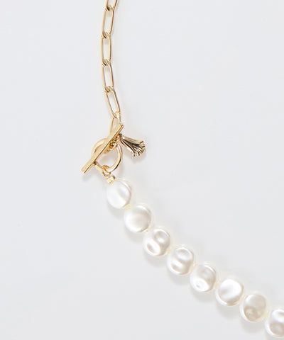 メタリックパールチョーカーネックレス/41cm