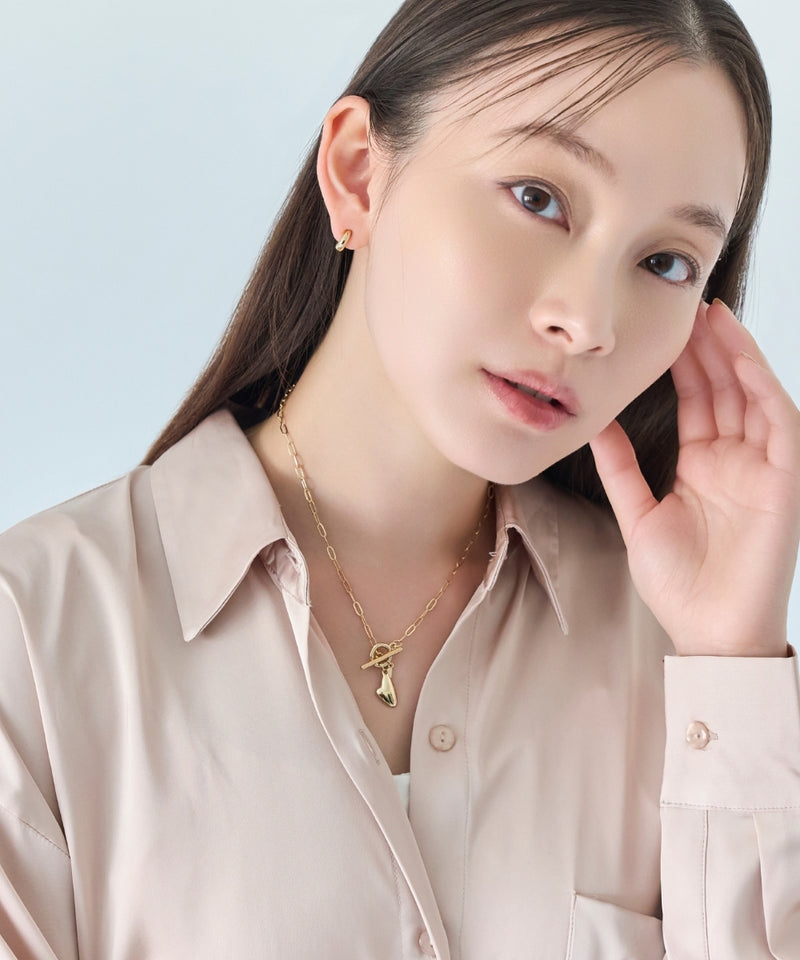 ハートプレートチョーカーネックレス/40cm