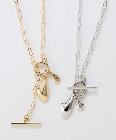 ハートプレートチョーカーネックレス/40cm