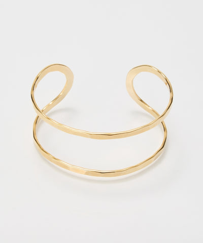 【金属アレルギー対応】2ラインテクスチャーワイドカフバングル/ニッケルフリー