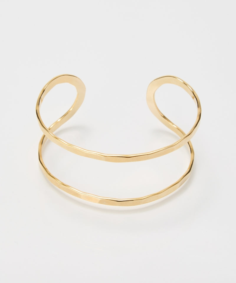 【金属アレルギー対応】2ラインテクスチャーワイドカフバングル/ニッケルフリー