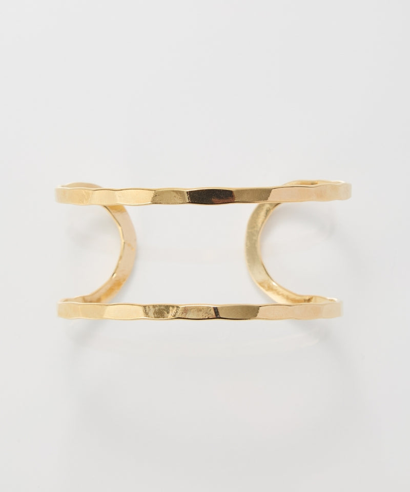 【金属アレルギー対応】2ラインテクスチャーワイドカフバングル/ニッケルフリー