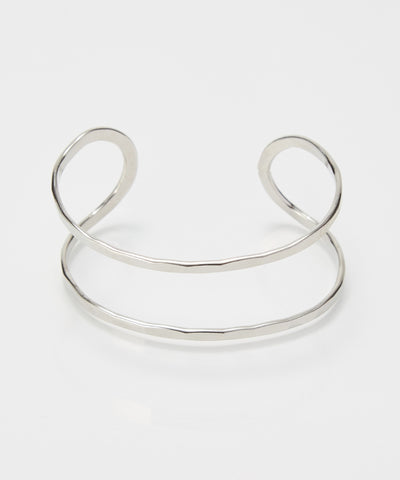 【金属アレルギー対応】2ラインテクスチャーワイドカフバングル/ニッケルフリー