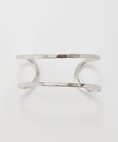 【金属アレルギー対応】2ラインテクスチャーワイドカフバングル/ニッケルフリー