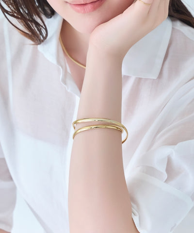 【金属アレルギー対応】ツインカレントカフバングル/ニッケルフリー