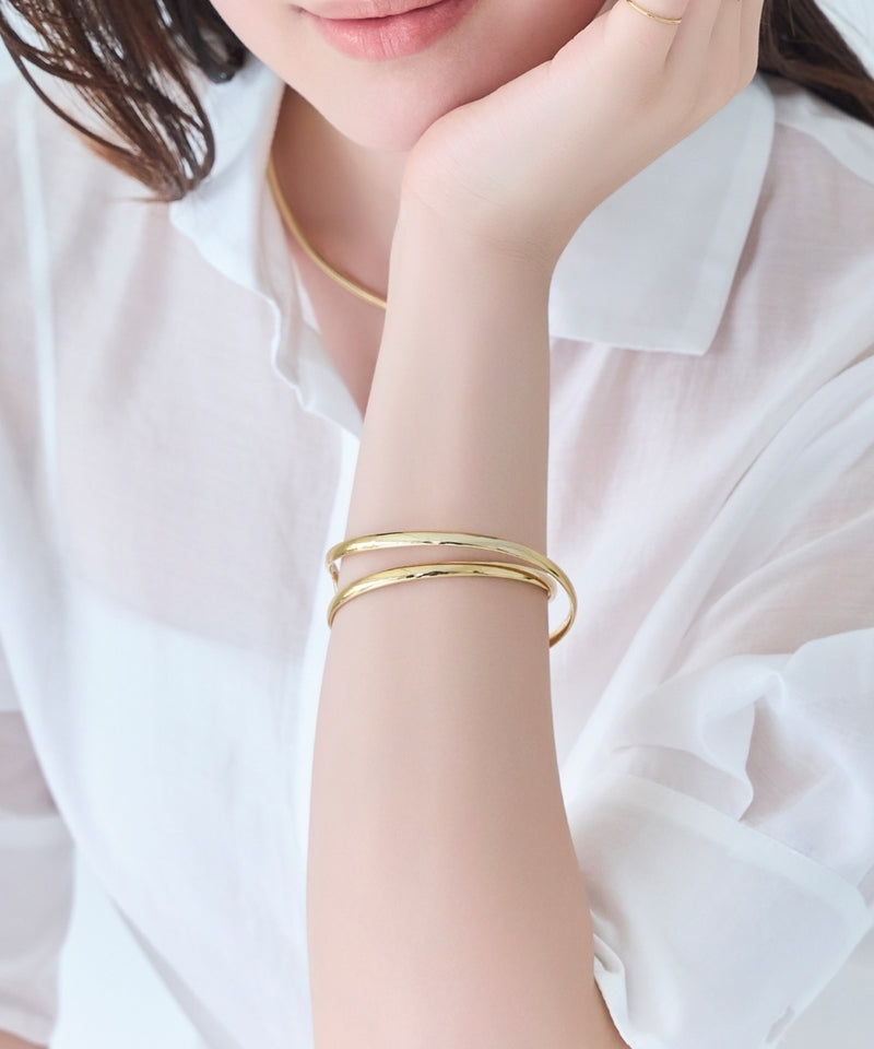 【金属アレルギー対応】ツインカレントカフバングル/ニッケルフリー