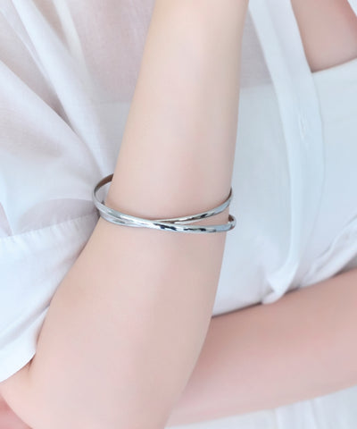 【金属アレルギー対応】ツインカレントカフバングル/ニッケルフリー