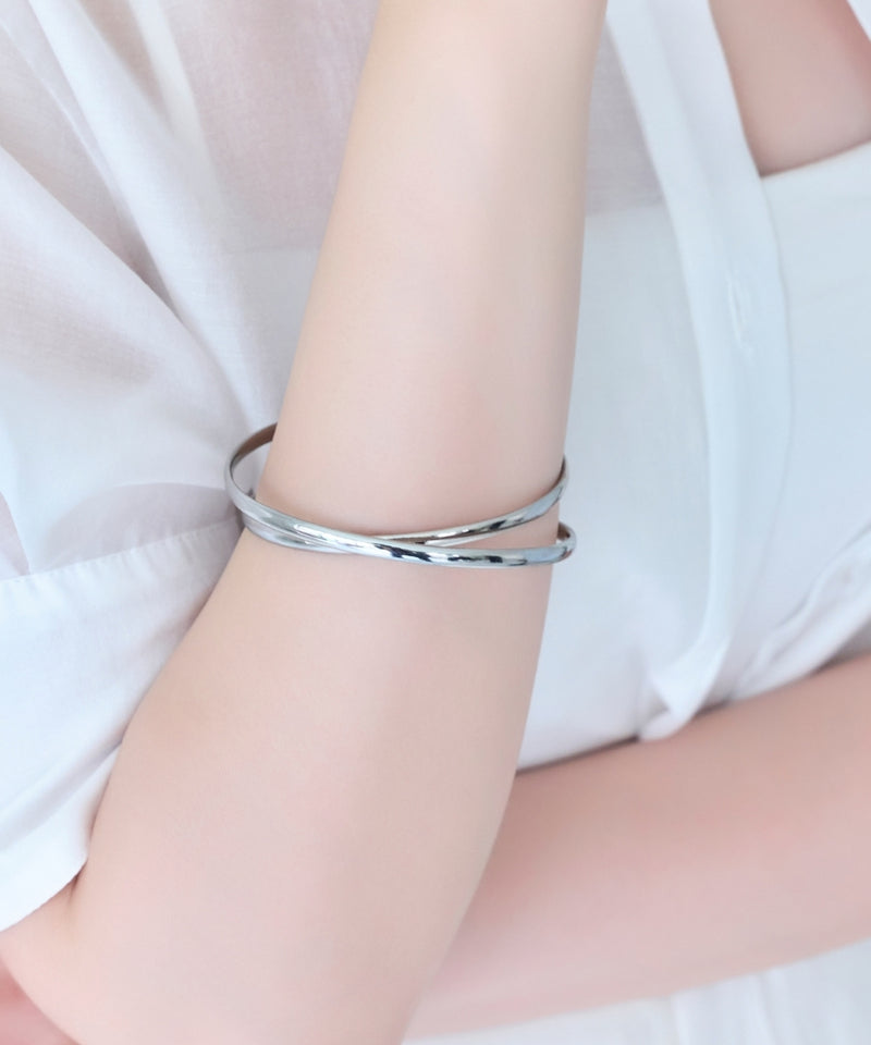 【金属アレルギー対応】ツインカレントカフバングル/ニッケルフリー