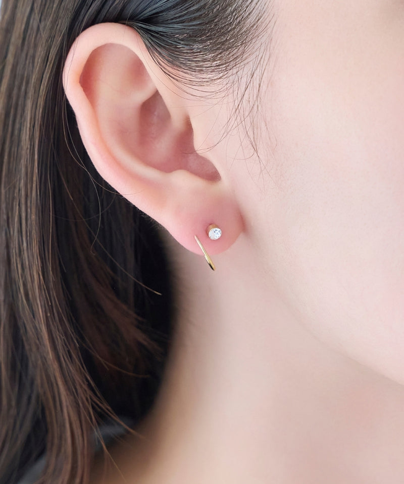 【金属アレルギー対応】ダブルループモチーフピアス/ニッケルフリー