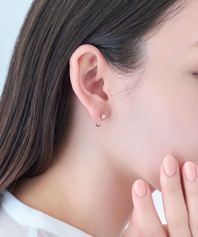 【金属アレルギー対応】ダブルループモチーフピアス/ニッケルフリー