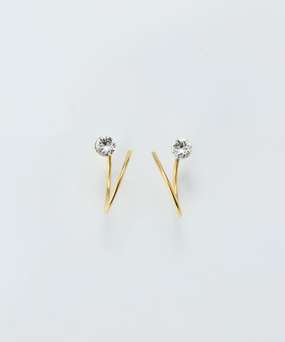 【金属アレルギー対応】ダブルループモチーフピアス/ニッケルフリー