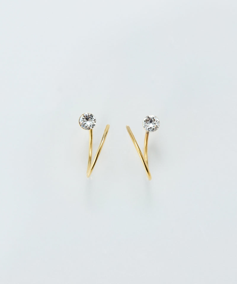 【金属アレルギー対応】ダブルループモチーフピアス/ニッケルフリー