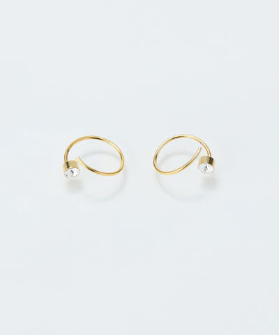 【金属アレルギー対応】ダブルループモチーフピアス/ニッケルフリー