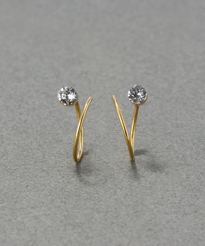 【金属アレルギー対応】ダブルループモチーフピアス/ニッケルフリー