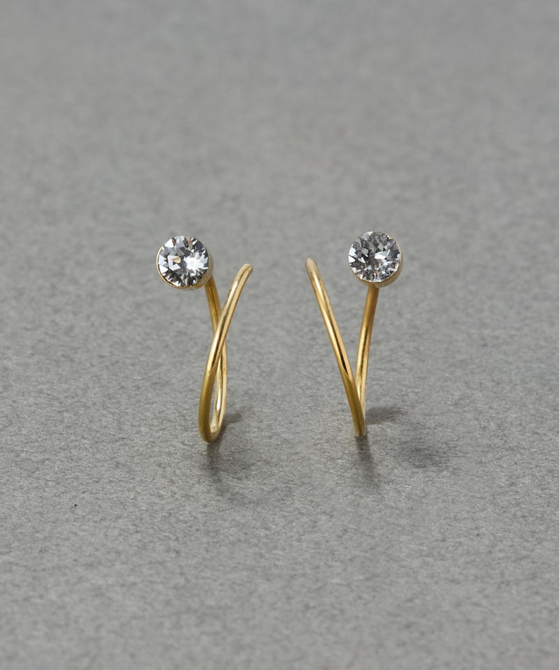 【金属アレルギー対応】ダブルループモチーフピアス/ニッケルフリー