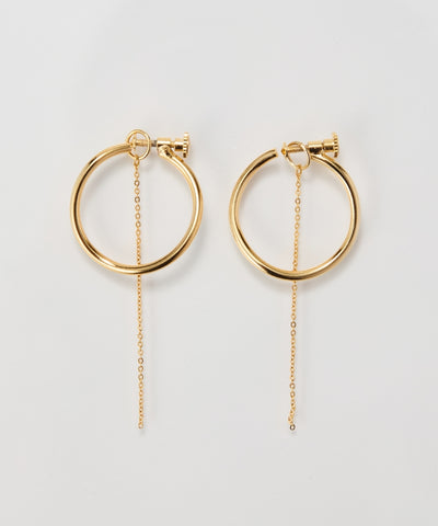 【金属アレルギー対応】2wayウェーブラインフープイヤリング/ニッケルフリー