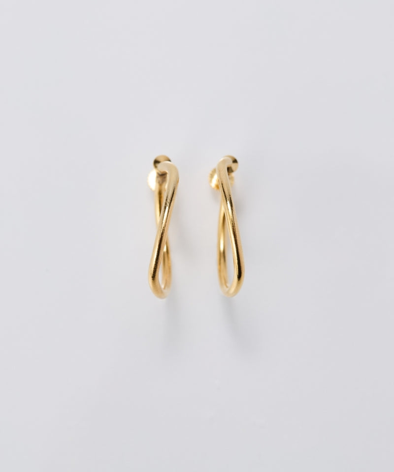 【金属アレルギー対応】2wayウェーブラインフープイヤリング/ニッケルフリー