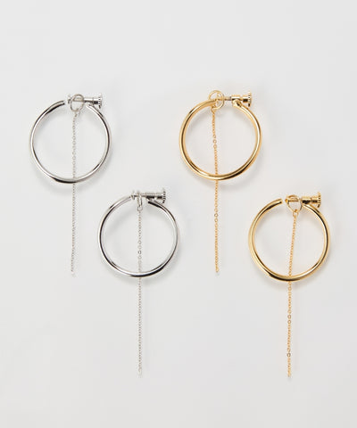 【金属アレルギー対応】2wayウェーブラインフープイヤリング/ニッケルフリー