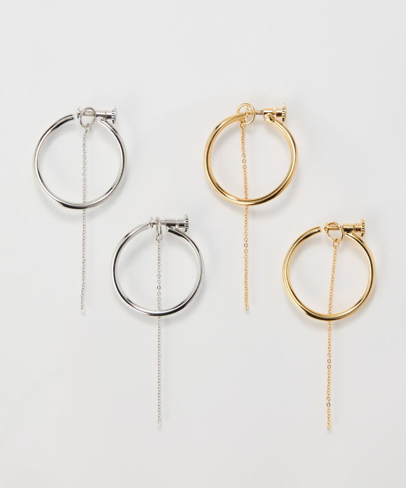 【金属アレルギー対応】2wayウェーブラインフープイヤリング/ニッケルフリー