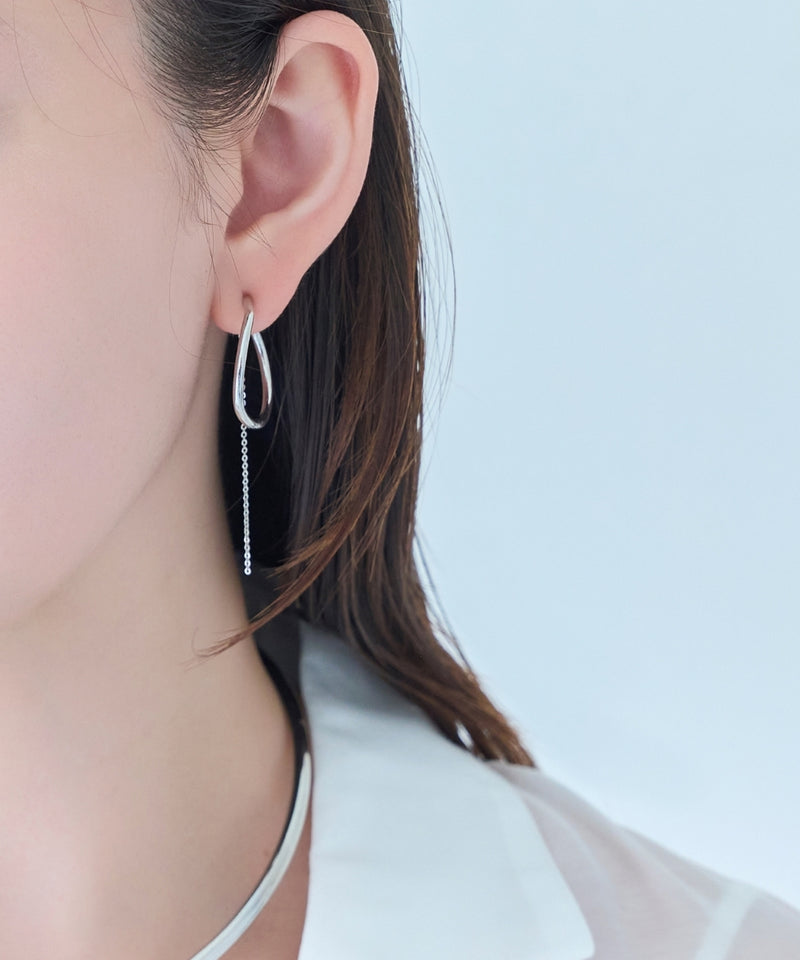 【金属アレルギー対応】2wayウェーブラインフープイヤリング/ニッケルフリー