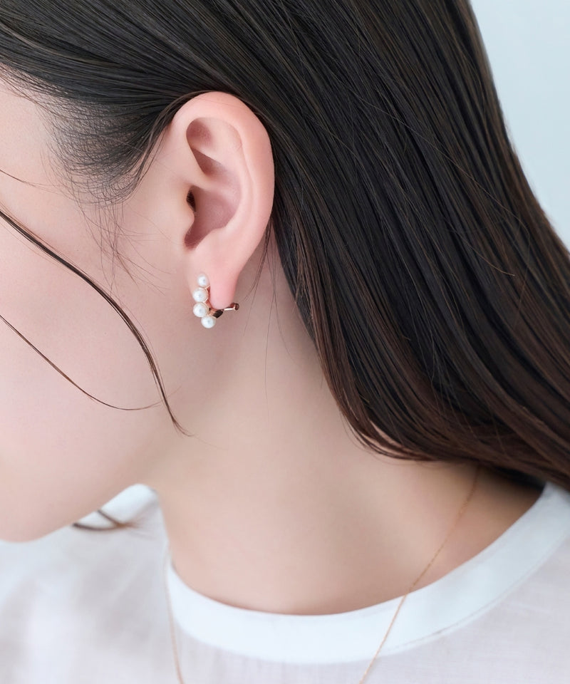 【シリーズ累計販売15000点突破！】【痛くないシリーズ】ノーブルパールエアリーイヤリング