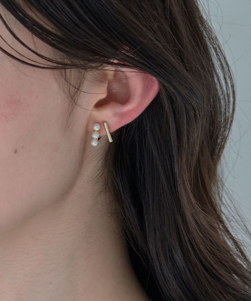 【痛くないシリーズ】ダブルデコレイトパールライトフィットイヤリング