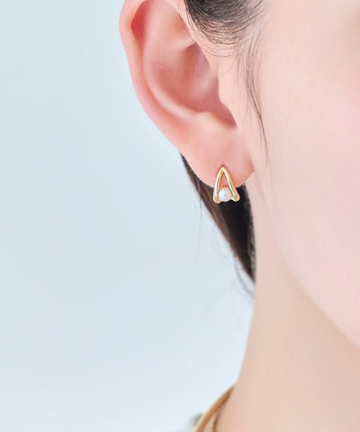 【痛くないシリーズ/金属アレルギー対応】ドロップパールライトフィットイヤリング