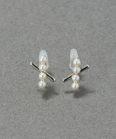 【痛くないシリーズ/金属アレルギー対応】パールクロスライトフィットイヤリング