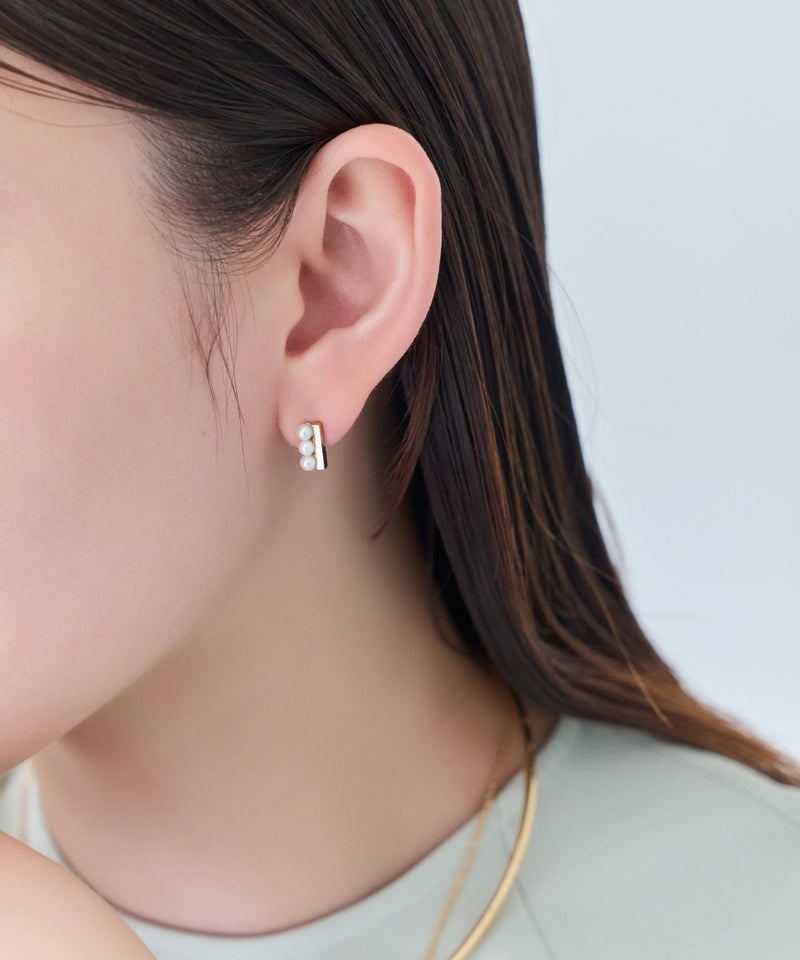 【痛くないシリーズ/金属アレルギー対応】パール＆バーライトフィットイヤリング