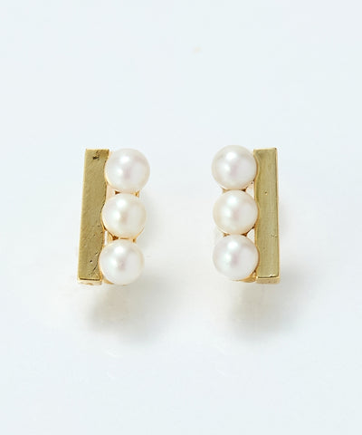 【痛くないシリーズ/金属アレルギー対応】パール＆バーライトフィットイヤリング