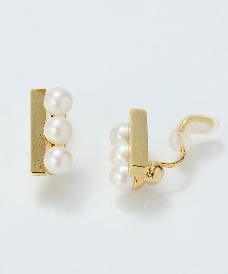 【痛くないシリーズ/金属アレルギー対応】パール＆バーライトフィットイヤリング