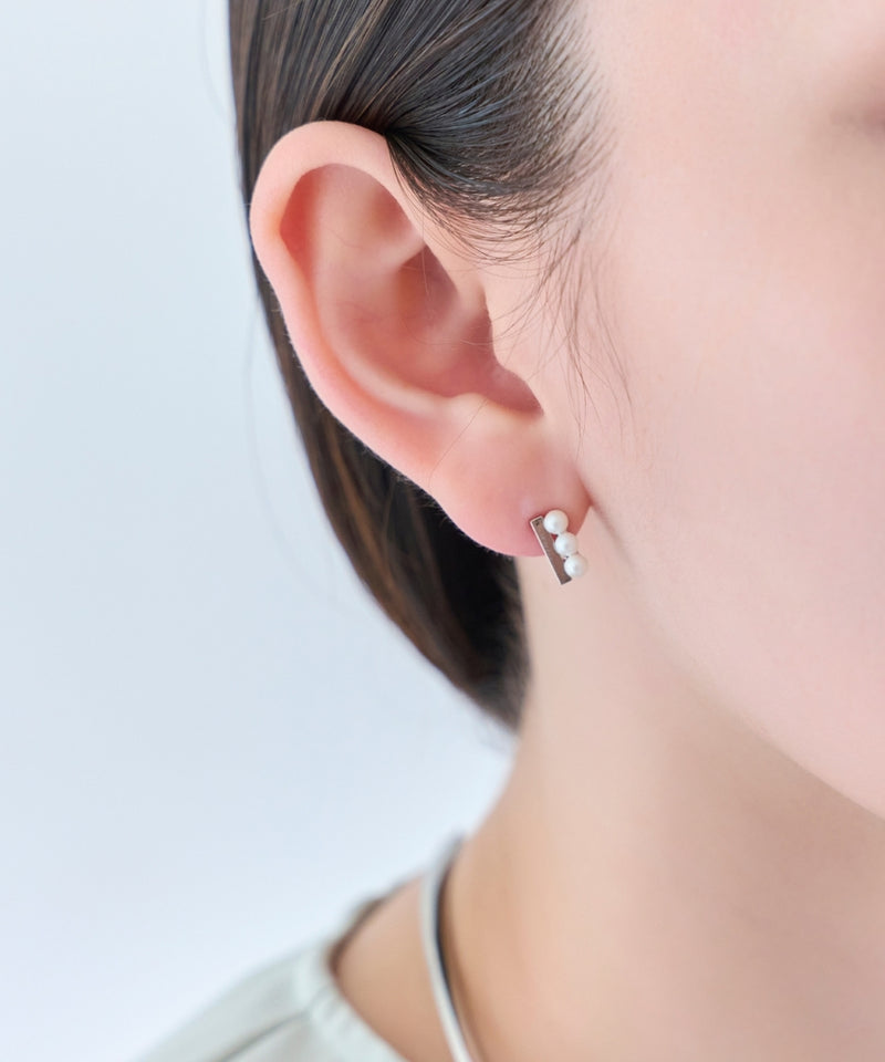 【痛くないシリーズ/金属アレルギー対応】パール＆バーライトフィットイヤリング