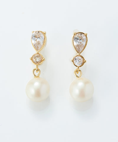 【痛くないシリーズ/金属アレルギー対応】ルナドロップパールライトフィットイヤリング