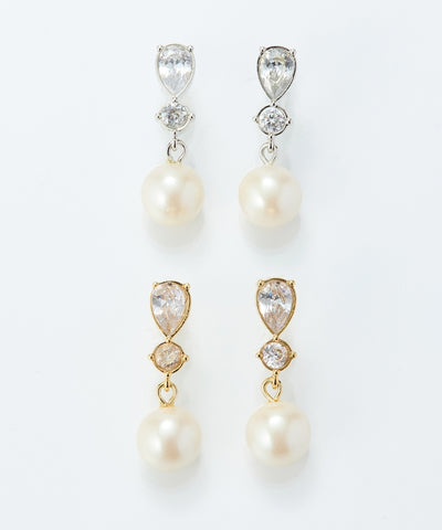 【痛くないシリーズ/金属アレルギー対応】ルナドロップパールライトフィットイヤリング