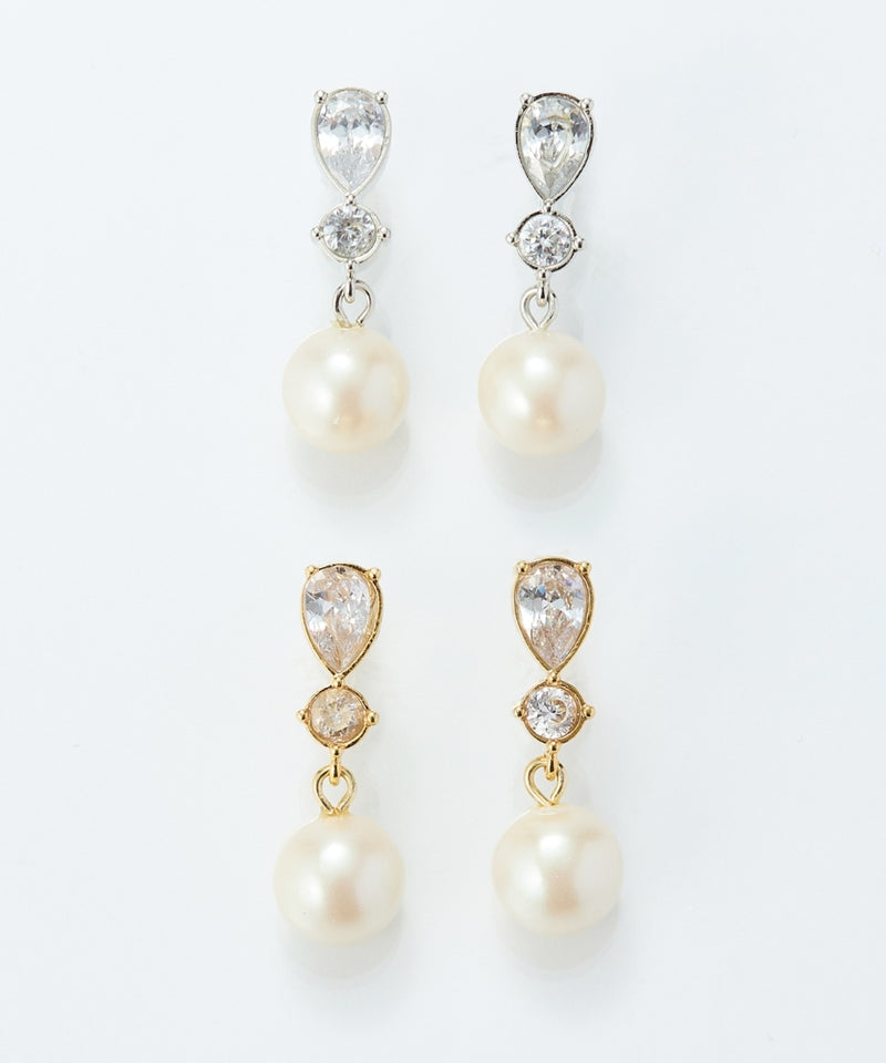 【痛くないシリーズ/金属アレルギー対応】ルナドロップパールライトフィットイヤリング