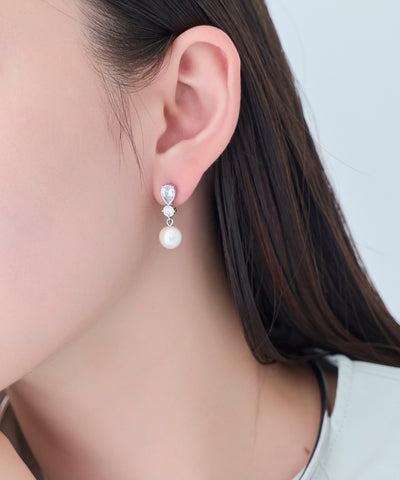 【痛くないシリーズ/金属アレルギー対応】ルナドロップパールライトフィットイヤリング