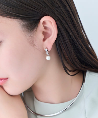 【痛くないシリーズ/金属アレルギー対応】ルナドロップパールライトフィットイヤリング