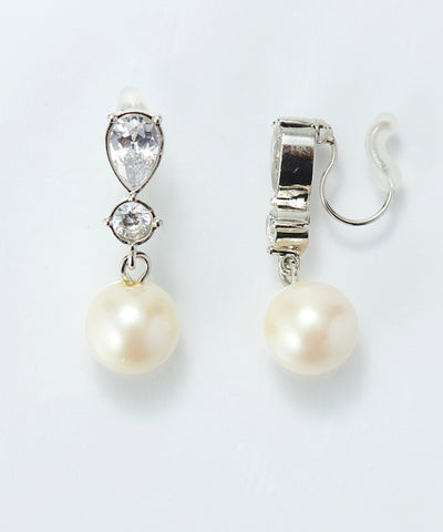 【痛くないシリーズ/金属アレルギー対応】ルナドロップパールライトフィットイヤリング