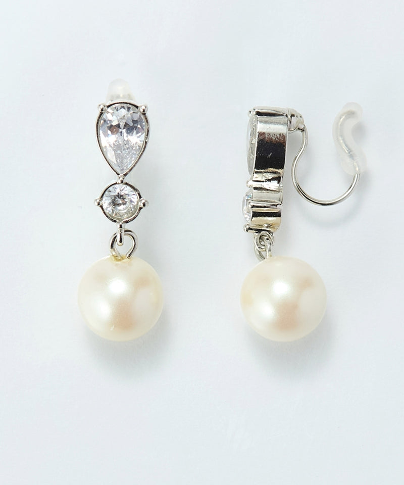 【痛くないシリーズ/金属アレルギー対応】ルナドロップパールライトフィットイヤリング