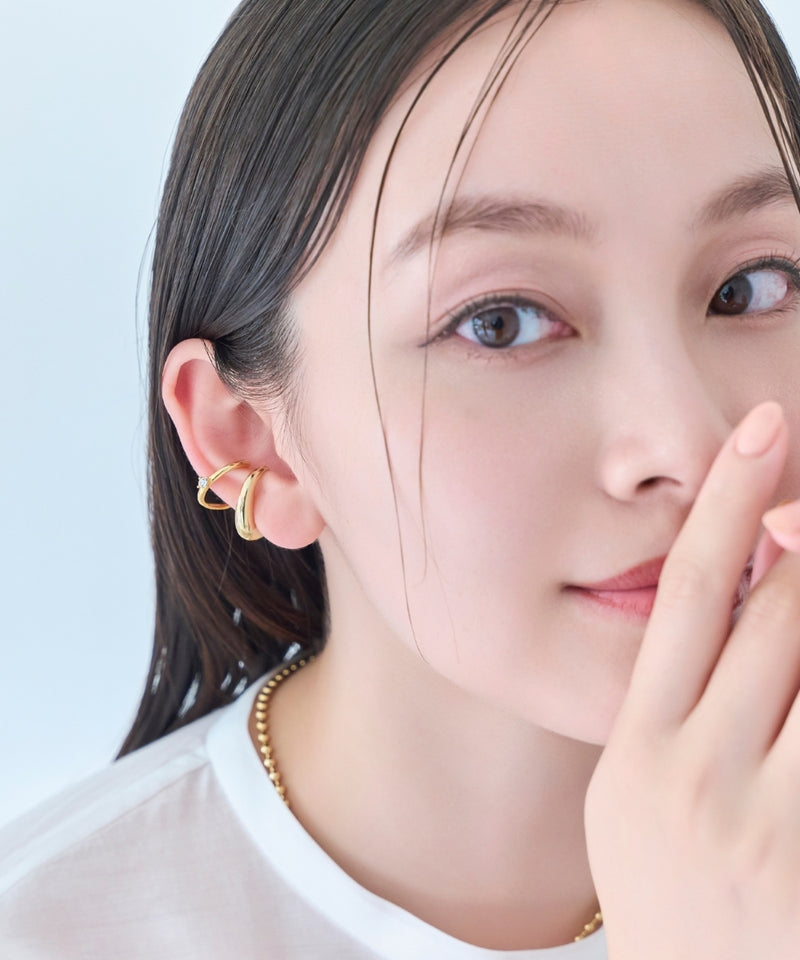 ドレッシングビジューイヤーカフ 片耳