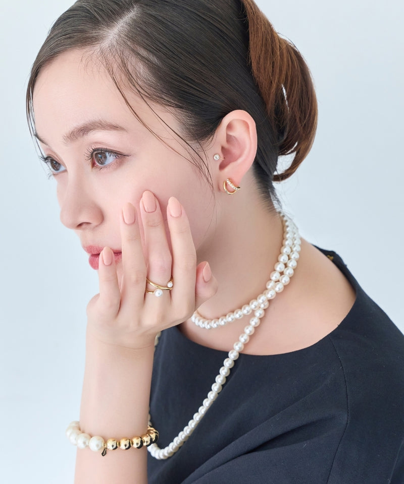 【金属アレルギー対応】2setプリズムビジューイヤーカフ/ニッケルフリー